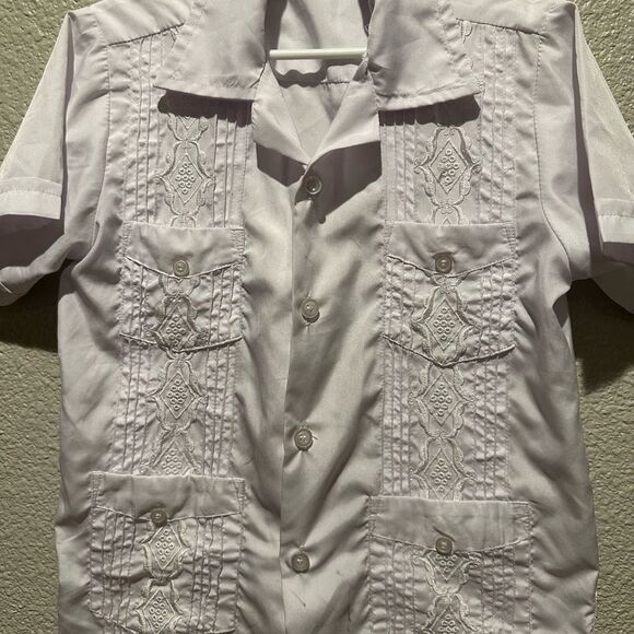 Guayabera Boys Shirt White Shirt Size 4 - Picture 6 of 10